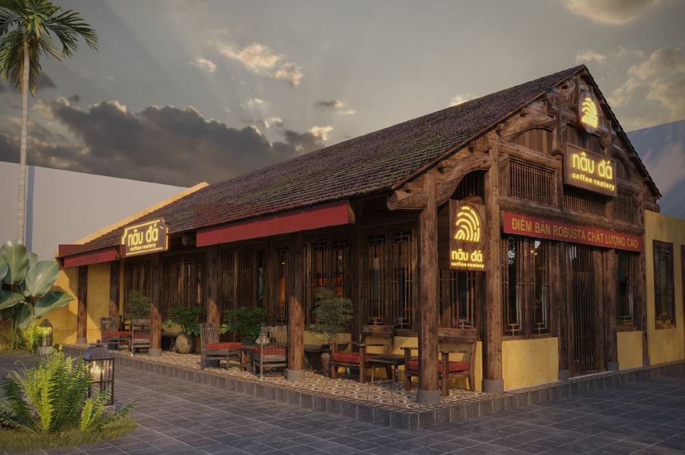 Mặt tiền nhìn góc chéo