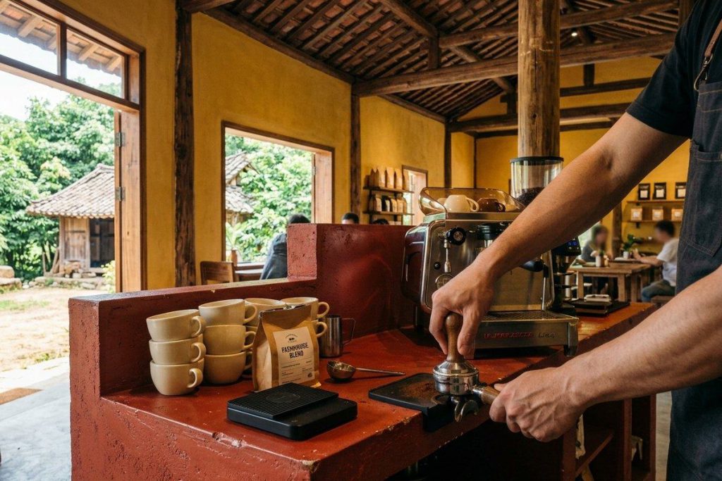 Chuẩn bị pha cà phê